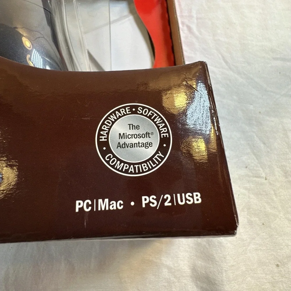 Vintage IBM Microsoft Wheel Mouse Optical Black D66-00069 Sealed Clamshell CIB